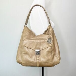 REPOSH Cole Haan Tan Leather Single Strap Silver Hardware Zip Top Hobo REPOSH
